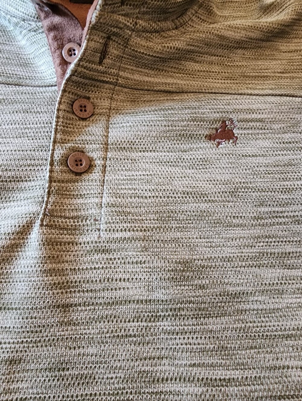 Catchin’ Deers Men’s Henley Fleece Pullover Sweatshirt - Size M - Picture 3 of 7